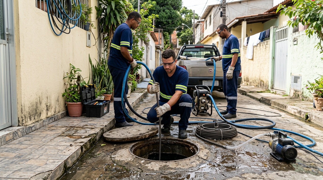 Desentupimento de esgoto com hidrojateamento em Caxias do Sul-RS