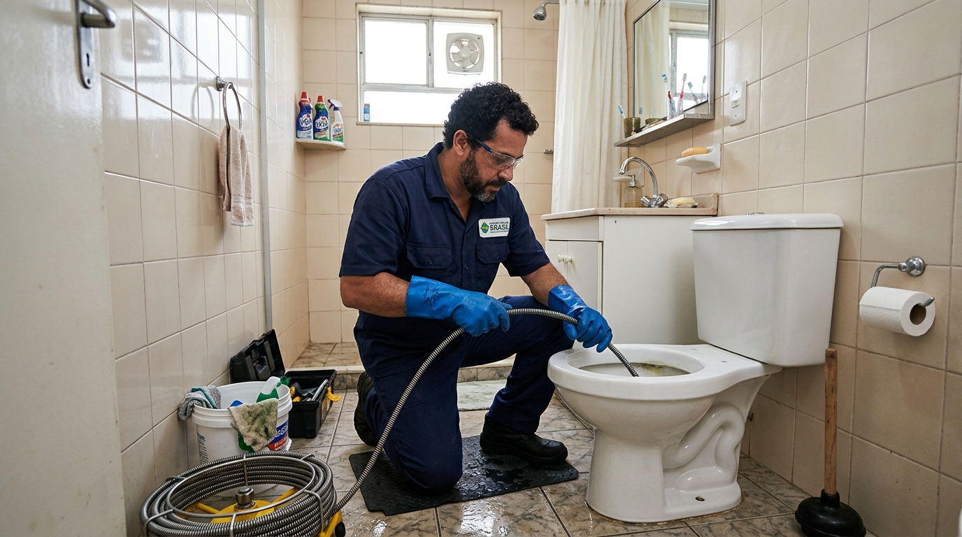 Desentupimento de vaso com equipamento em Caxias do Sul-RS