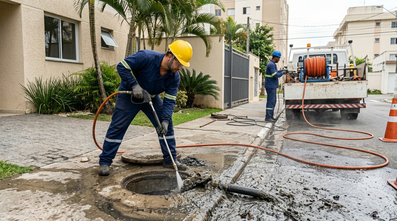 Hidrojateamento com jato de alta pressão em Caxias do Sul-RS